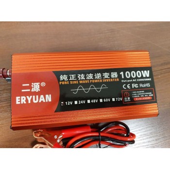 Инвертор (преобразователь) 12V-220V 1000W (чистый синус)